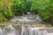 Waterfall in deep rain forest jungle (Huay Mae Kamin Waterfall