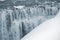 Waterfall Dettifoss in Iceland, wintertime