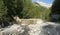 waterfall on the Dona river in Bardonecchia Turin Italy