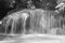 Waterfall at Erawan National Park, Thailand in monochrome