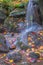 Waterfall Fallen Autumn Leaves