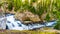 Waterfall in the Firehole River at the Firehole Canyon Road in Yellowstone National Park