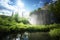 Waterfall in forest, Plitvice Lakes