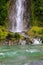 Waterfall in the forest in Westland National Park, New Zealand