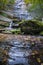 Waterfall in the Foreste Casentinesi NP in autumn, Tuscany, Ital