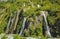 Waterfall at Franz Josef Glacier landscape on the South Island of New Zealand