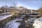 Waterfall on Gayle Beck, Gayle Village in the snow