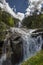 Waterfall, generated by the melting snow in the French mountains