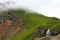 Waterfall Girlish Braids between the mountains of Northern Caucas