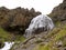 Waterfall Girlish Braids Between The Mountains Of Northern Caucas