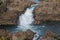 Waterfall Glanni in Nordura River in Borgarfjordur in Iceland