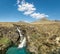 Waterfall in Glen Brittle valley. Cuillin Hills. Isle of Skye.