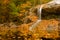 Waterfall on golden pond