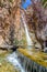 Waterfall in the gorge of Milonas near famous beach of Agia Fotia, Ierapetra, Crete, Greece