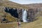 Waterfall gufufoss in river Fjardara in Seydisfjordur in east Iceland