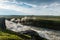 Waterfall Gullfoss at sunrise