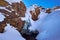 Waterfall in High Atlas mountains near peak of Jebel Toubkal