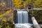 Waterfall At A Historic Mill In Ontario, Canada