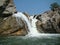 Waterfall hitting rocks in tourist place hogenakkal bangalore