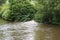 Waterfall inlet on canal in countryside image