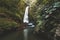 Waterfall in the jungle. Green landscape. Bali.