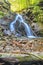 The waterfall Kaskady Rodla in the Silesian Beskids (Poland)