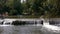 Waterfall and kayak in Pont d Ouilly, Normandy France