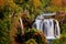 Waterfall on Korana river canyon in village of Rastoke. Slunj in Croatia