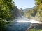 Waterfall of La Leona, in Huilo Huilo Biological Reserve, Los RÃ­os Region, southern Chile