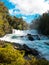 Waterfall of La Leona, in Huilo Huilo Biological Reserve, Los RÃ­os Region, southern Chile