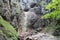 Waterfall with ladder in Canyon Piecky in SlovenskÃ½ raj Slovak Paradise National Park