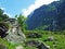 Waterfall Lammerbachfall or Wasserfall LammerbachfÃ¤lle, Lammerbach stream in the Alpine Valley of Maderanertal