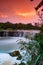 Waterfall landscape nature river sunset tropical wallpaper