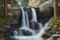 Waterfall Landscape Painting, Mosaic Style Generated by Ai