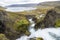 Waterfall landscape view at Dynjandi in iceland