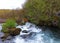 Waterfall. Landskape. Background. River. Nature. Old mill.