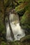 Waterfall on Lesni creek in Sumava national park in spring day