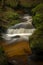 Waterfall on Lesni creek in Sumava national park in spring day