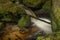 Waterfall on Lesni creek in Sumava national park in spring day