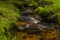 Waterfall on Lesni creek in Sumava national park in spring day