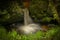 Waterfall on Lesni creek in Sumava national park in spring day