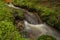 Waterfall on Lesni creek in Sumava national park in spring day