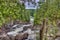 The waterfall located in Oxtongue River-Ragged Falls Provincial Park.