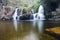 Waterfall with long exposure effect, Grito waterfall, sun trail, Capitolio Minas Gerais