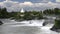 waterfall and mormon temple at idaho falls