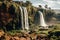 Waterfall in Morocco, Africa. Waterfall in Africa. Africa landscape, Ouzoud waterfalls, Grand Atlas in Morocco, AI Generated