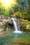 Waterfall on a mountain river in the spring