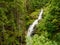 Waterfall in mountains.