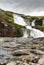 Waterfall in the mountains along the National tourist route Aurl