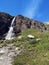 Waterfall in the mountains- Cervino Waterfall - Breuil-Cervinia, Italy